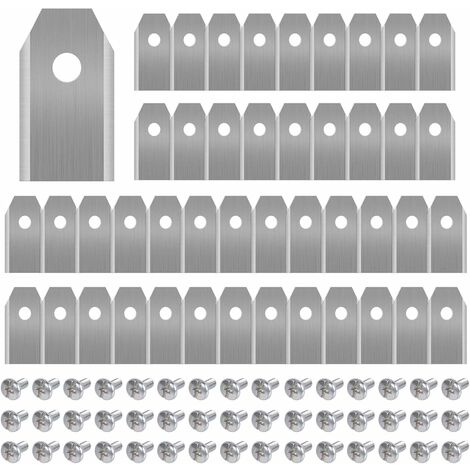 45 x Lames de Couteau en Titane pour Toutes Les Tondeuses Robotiques Husqvarn/Automower/ Yardforce/Gardena(3g-0.75mm) Avec 45 Vis, Lames de Rechange pour Modèles 105,310,315,320,420,430x,r40i