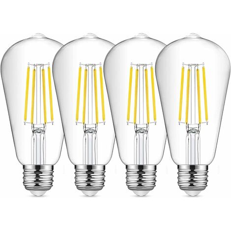 B.K.Licht Lot de 3 ampoules LED Edison Vintage ST64 I E27, 4W
