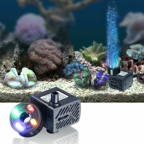 Mini pompe à eau avec LED 150L / h 2 W petit aquarium, jardin