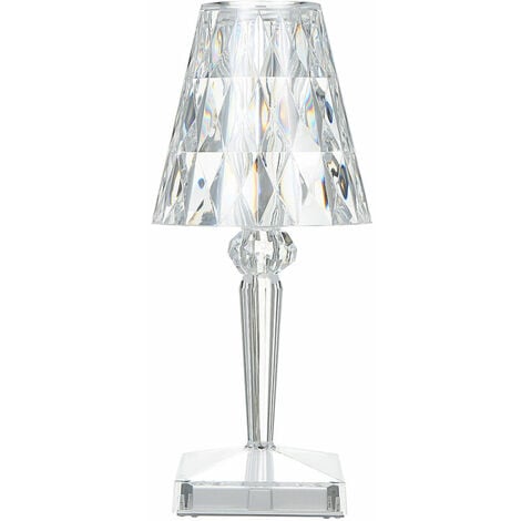 Lampe de chevet/table design transparente tactile style diamants