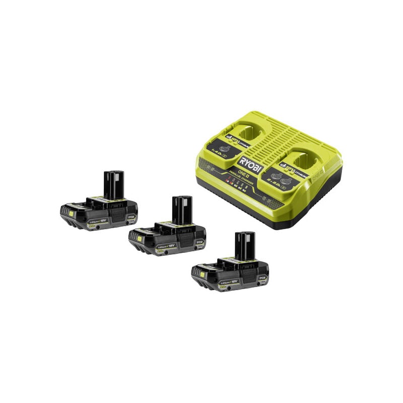 Ryobi ONE+ Dual Port Parallel Charger Kit (3x Battery) 18V