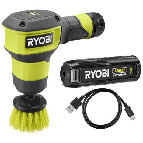 Ryobi USB Lithium Scrubber Kit (1 x 2.0Ah) 4V RSCR4-120G