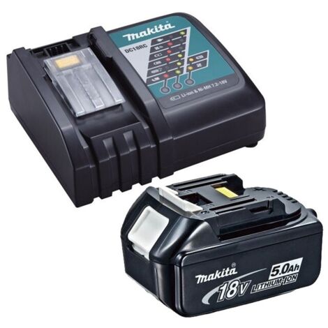 Genuine Makita 18V 5.0Ah LXT Lithium Battery BL1850 + DC18RC Fast Charger