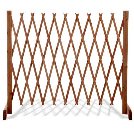 Valla de protección extensible de 90 cm a 150 cm de madera no tratada
