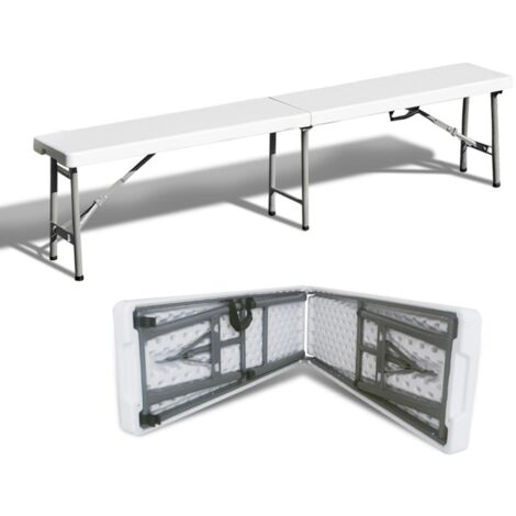TERRE JARDIN - Banco de jardín plegable blanco para 4 personas (1/5)