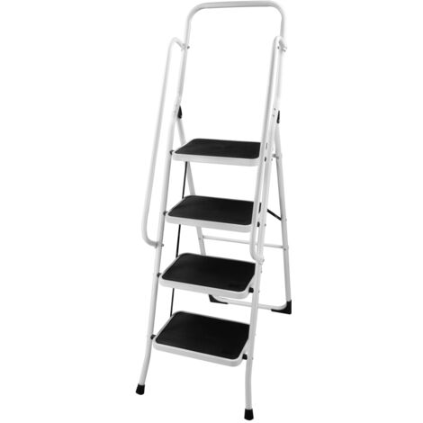 FACILITYS - Escalera taburete de acero de 4 escalones anchos de seguridad