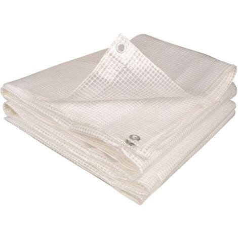 TERRE JARDIN - Lona de protección 160 g/m² - De polietileno reforzado - Resistente al desgarro Translúcido 4 x 10