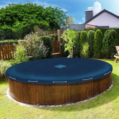 TERRE JARDIN - Cubierta de invierno redonda anti-UV de 140 g/m² - Protección óptima para piscinas Azul Para piscinas 3.60 m