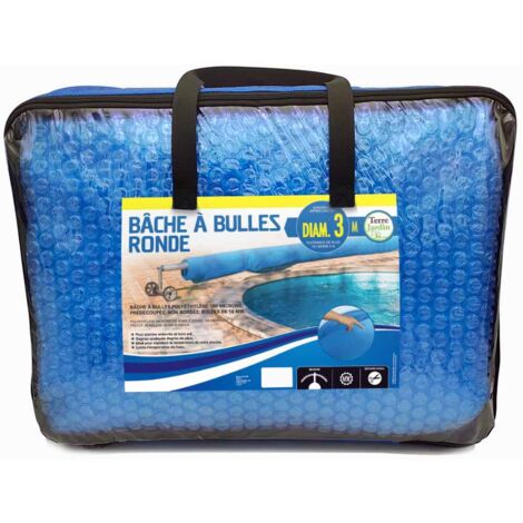 TERRE JARDIN - TerreJardin Cubierta de burbujas para piscinas redondas, color azul Azul 3 m