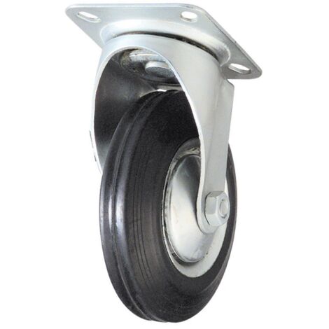 Rueda giratoria sin freno Negro 125 mm
