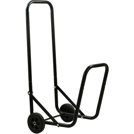 TERRE JARDIN - Carro de troncos de madera y metal con ruedas