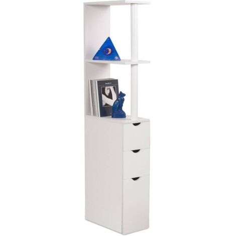 FACILITYS - Mueble blanco para WC/aseo o cuarto de baño con varios compartimentos de almacenamiento