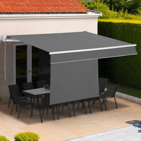 TERRE JARDIN - Toldo 2 en 1 3x2 m o 4x3 m - Doble protección solar Blanco 4 x 3