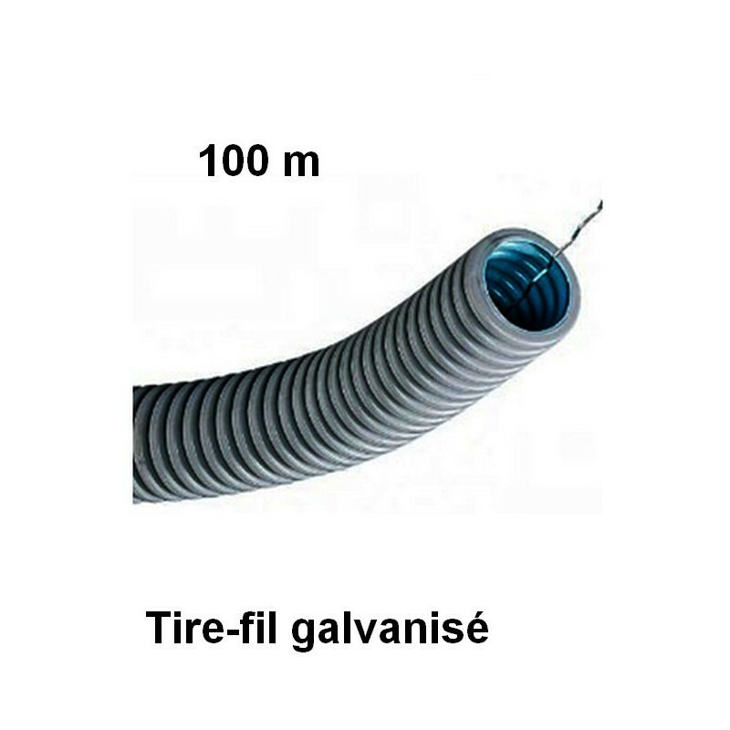 Gaine ICTA Équipée Tire-Fil 25mm 10m - Protection Câbles Électriques Zenitech - Gris Ou Noir