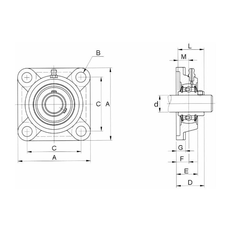 Roulement de Palier UC205 - Diamètre D'arbre 25mm - 25x52x34.1mm - Codex