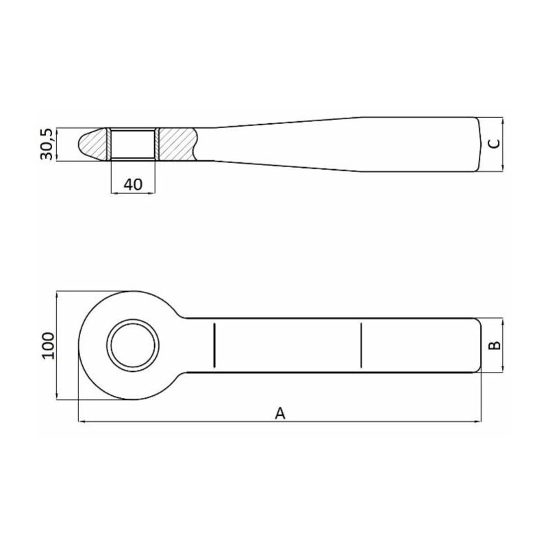 Anneau Plat à Souder LEM Select - Dimensions 50x50mm, Charge Max 7 Tonnes - Neuf Sous Emballage