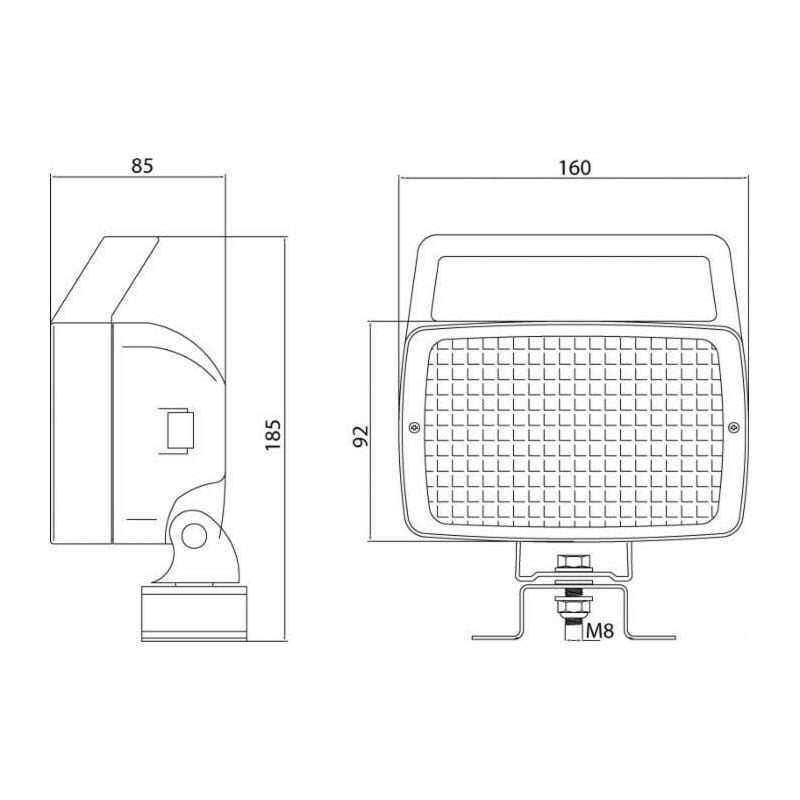 PHARE DE TRAVAIL RECTANGLE 6 LED 12/24V 1350Lm