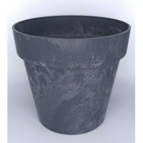 Pot de fleurs Rond - CUBE - Effet béton - Diamètre 14cm (1/2)