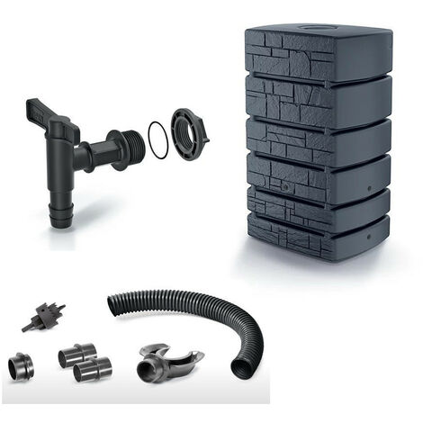 Pack Réservoir d'eau de pluie Tower Stone 500L avec robinet et kit de raccordement (1/2)