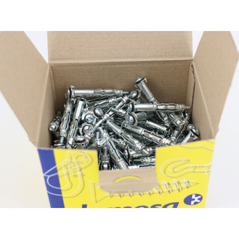 Lem Select – Boîte de 100 chevilles métalliques Placo à expansion 4x45 mm – Acier zingué – Pour plaques de plâtre et cloisons légères