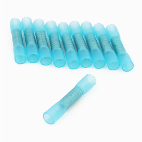 Lot de 10 Cosses de connexion thermorétractables isolées BLEUE (1/2)