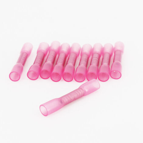 Lot de 10 Cosses de connexion thermorétractables isolées ROUGE (1/2)