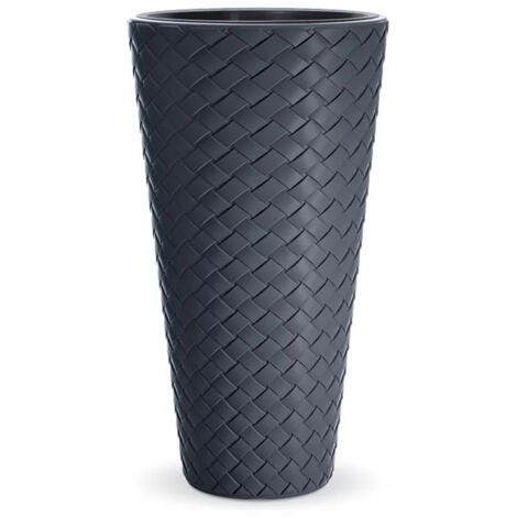 Lem Select – Pot de fleurs Matuba Slim anthracite 23L – Hauteur 550 mm – Diamètre 300 mm – Pot à réserve d'eau pour plantes d'intérieur et extérieur (1/3)