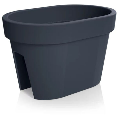Lem Select – Jardinière de balcon 266mm x 396mm x 250mm – Polypropylène anthracite – Volume 12,3L pour plantations optimales
