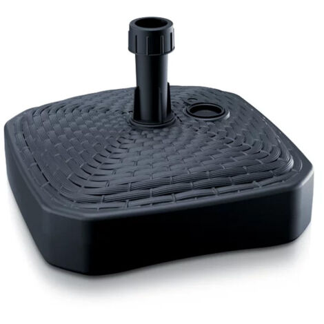 Lem Select – Pied de parasol effet tressé anthracite – Plastique robuste et résistant aux intempéries – Compatible jusqu'à 3m de diamètre – Remplissage sable ou eau