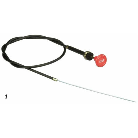 Lem Select – Câble d'arrêt moteur thermique 1200 mm – Gaine 1000 mm – Diamètre 1 mm – Bouton rouge STOP
