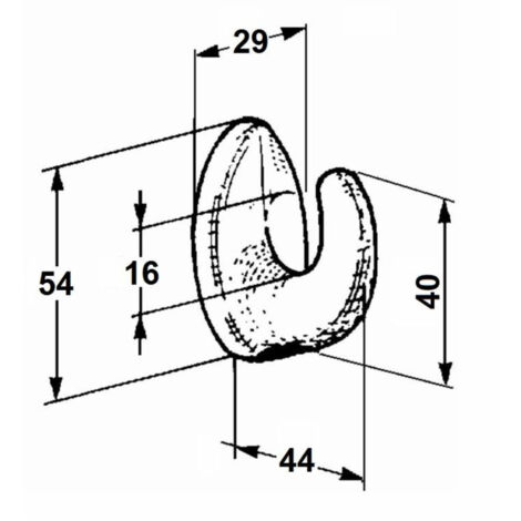 Crochet de chaine pour remorque agricole 54x29