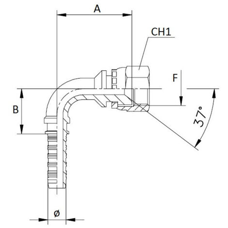 Raccord Coudé à 90° – Mâle JIC Vers Mâle Pipe – 3/4-16 A X 1/2-14 B – Tompkins