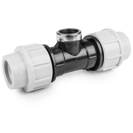 Raccord à compression Té fileté Femelle 90 ° PE 32mm / GW 3/4"