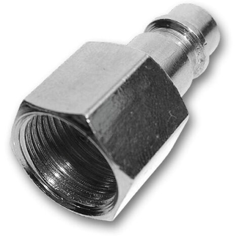 Lem Select – Raccord rapide air comprimé fileté femelle 3/8' – Acier chromé – Lot de 2 – Utilisation pour compresseur – Pression maximale 10 bars
