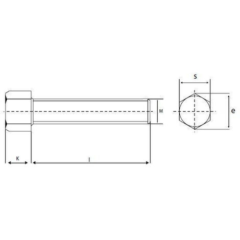 Vis à métaux 6 x 60 mm tête hexagonale zingué (boîte de 100)