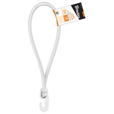 Tendeurs boucle élastique blanc 18 cm ø 4mm avec 1 crochet PVC (lot de 25 pièces) (1/2)