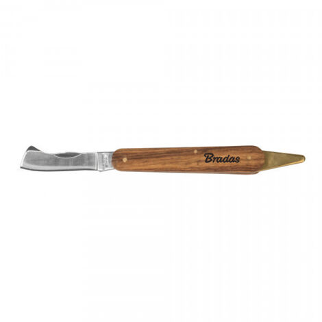 Couteau de jardin à greffer pliant "INOX" manche bois