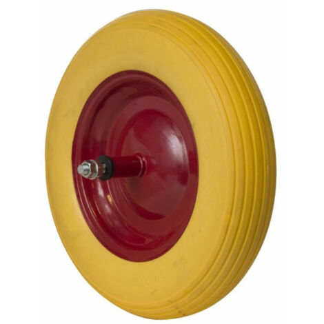 Lem Select – Roue de brouette increvable 368mm – Jante métal rouge – Capacité 100 kg – Pour chantiers humides et terrains accidentés