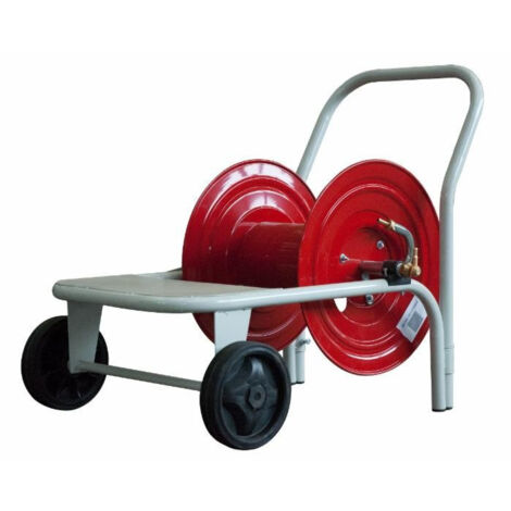 Lem Select – Enrouleur tuyau arrosage sur chariot – Capacité 100 m 1/2' – Structure en fer avec roues 200 mm – Raccords en laiton Ø 8-13