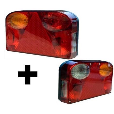 Jeu de 2 feux arrière droite et gauche 7 fonctions 237x137 mm