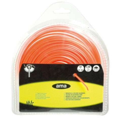 Fil de débroussailleuse - Fil nylon de coupe - monofil section carré ø 3.3 mm x 37 mètres