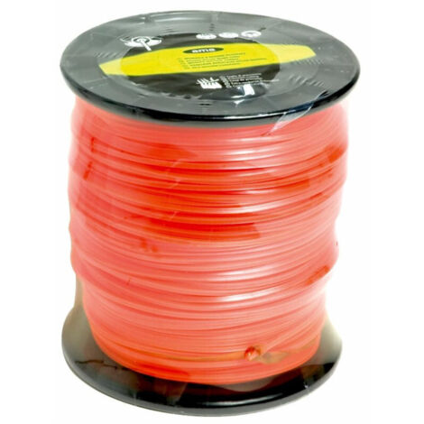 Fil de débroussailleuse - Fil nylon de coupe - Monofil section carré ø 3mm x 144 mètres - Bobine