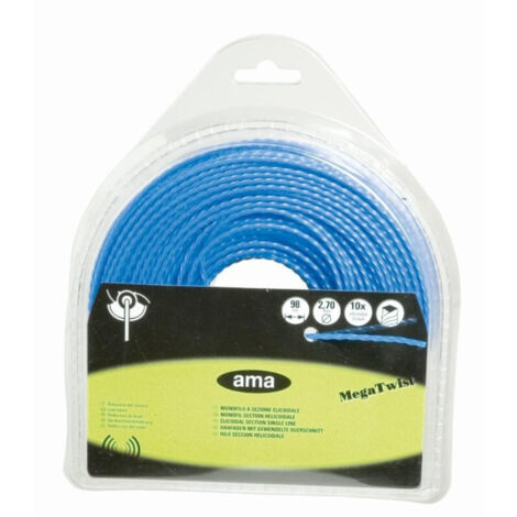 Fil de débroussailleuse - Fil nylon de coupe  - Monofil section hélicoïdale ø 4mm x 20 mètres "Megatwist" (1/2)