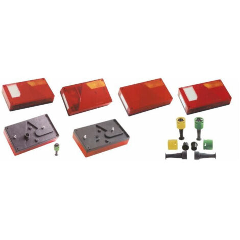 Feu arrière gauche 5 fonctions + catadioptre 235x135x52 mm (1/2)