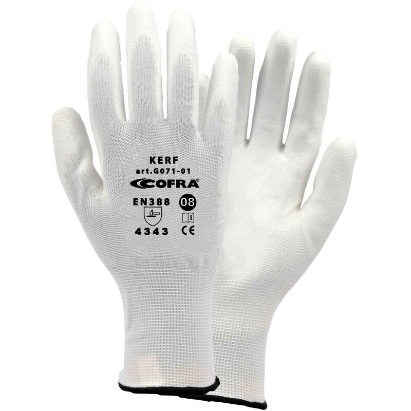 Guanti Lavoro Diesel Protection Bianchi – Taglia L, Poliestere/cotone, Confezione 12 Paia