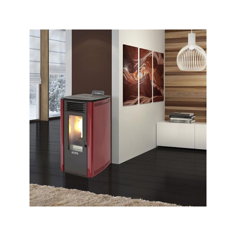 Stufa a pellet Qlima Fiorina 74 S-LINE Red Slim 8,24 kW