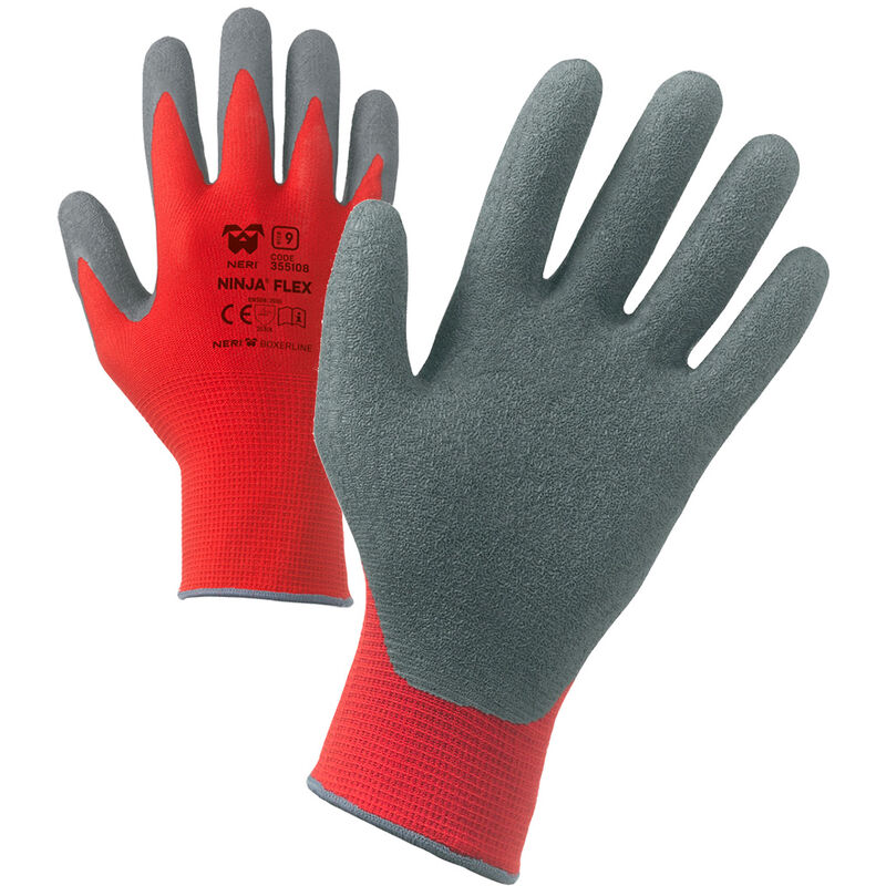 Guanti antinfortunistici Neri Ninja Flex - 9 (L) - Grigio/Rosso