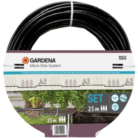 GARDENA Kit irrigazione a goccia: set completo con tubo gocciolante 25 m Micro-Drip-System (13502-26)