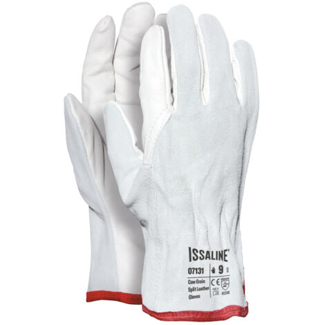 Guanti in pelle fiore Top Industrial Starter 07131 con dorso in crosta - 8 (M) - White