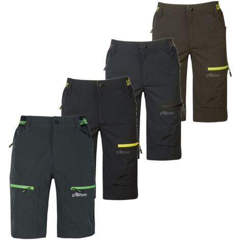 Pantaloncini da lavoro U-Power Ares U-4 stretch - L - Grigio/Verde